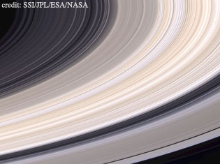 Saturn's rings in natural color