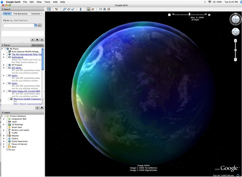 Google Earth Ionosphere Screenshot