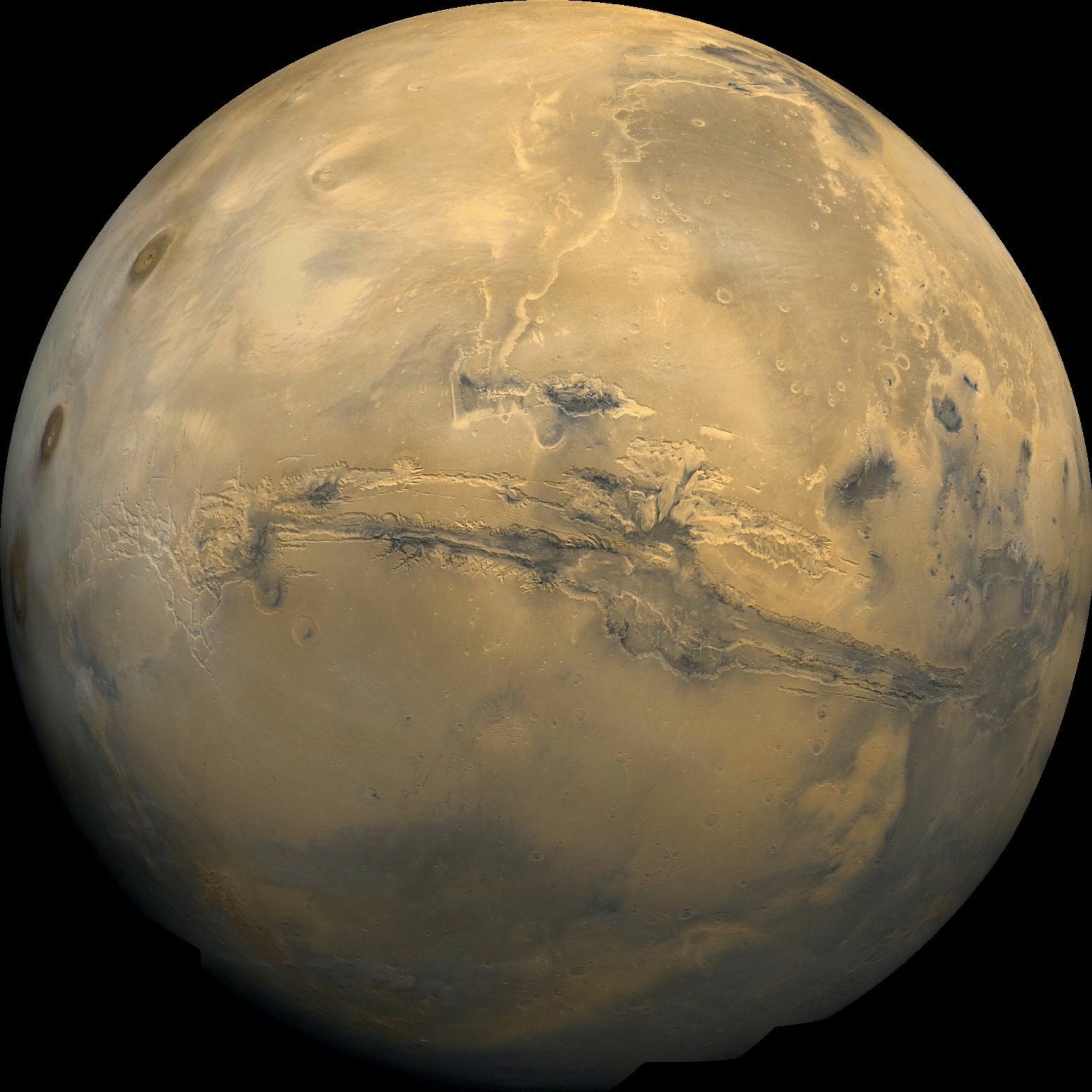 View of mars centered on Vallis Marineris
