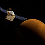 Artist's concept of MAVEN in orbit at Mars
