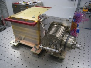 The Neutral Gas and Ion Mass Spectrometer (NGIMS) instrument, shown here at NASA's Goddard Space Flight Center in Greenbelt, Md., before its integration onto NASA’s  Mars Atmosphere and Volatile EvolutioN (MAVEN) spacecraft. (Courtesy NASA/GSFC)