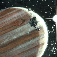 An artist's concept of the Pioneer 10 spacecraft. (Courtesy NASA-ARC)