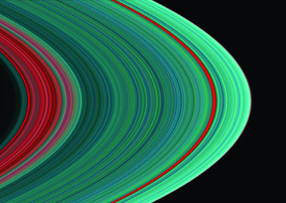 False-color image of Saturn's rings