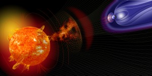 LASP’s involvement in space weather research touches on the many and varied impacts that space weather can have on technological systems. The Lab’s ongoing efforts contribute to the growing body of knowledge on everything from the Sun-­Earth climate connection to future mitigation of damage caused by severe space weather events. (Courtesy NASA)