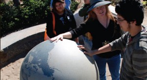 Imagine Mars teacher and student with globe