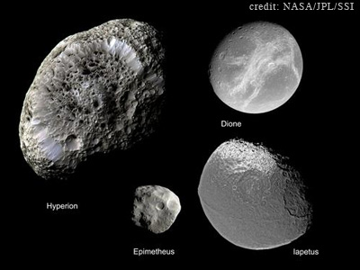 Four of Saturn's moons