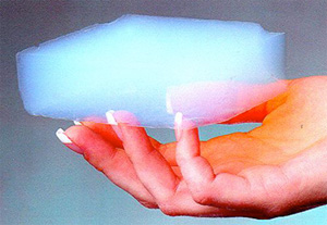 Aerogel has been used to collect interstellar dust and bring it back to Earth. (Courtesy JPL)