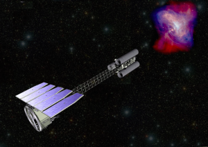 Shown here is an artist’s depiction of the Imaging X-ray Polarimetry Explorer (IXPE), a mission recently selected to be NASA’s newest astrophysics observatory for which LASP will provide operations. (Courtesy NASA)