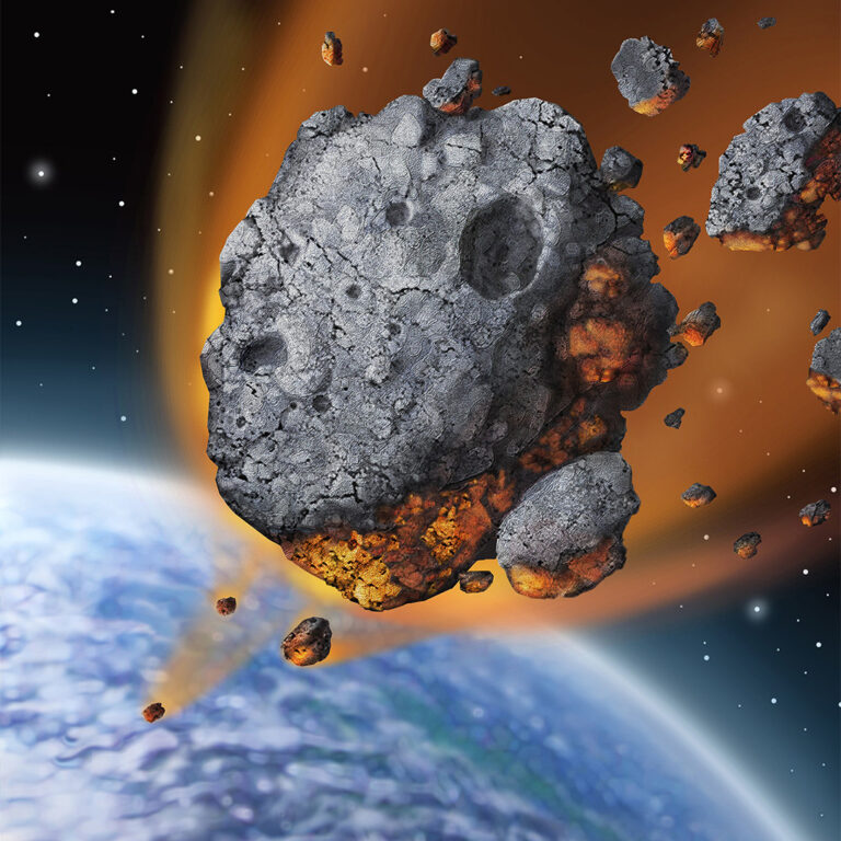 Artist's image of an asteroid falling to Earth
