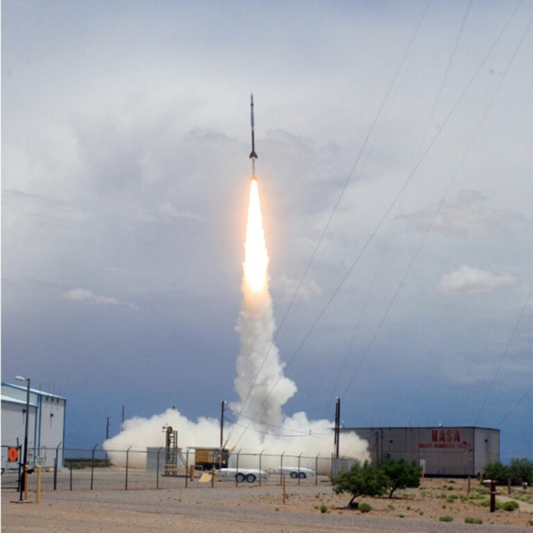 A NASA sounding rocket launching from White Sands Missile Range